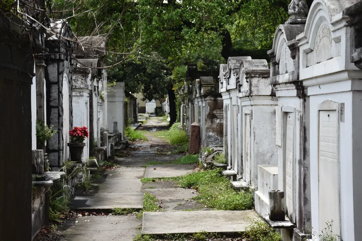 Tombs in Lafayette Cemetery No. 1 in the Garden District, reopened for guided tours, near the New Orleans ghost tours