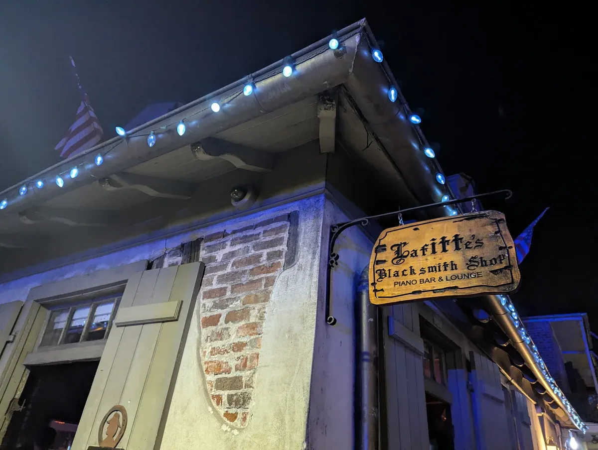Lafitte's Blacksmith Shop, one of the haunted places you can see free before or after New Orleans ghost tours