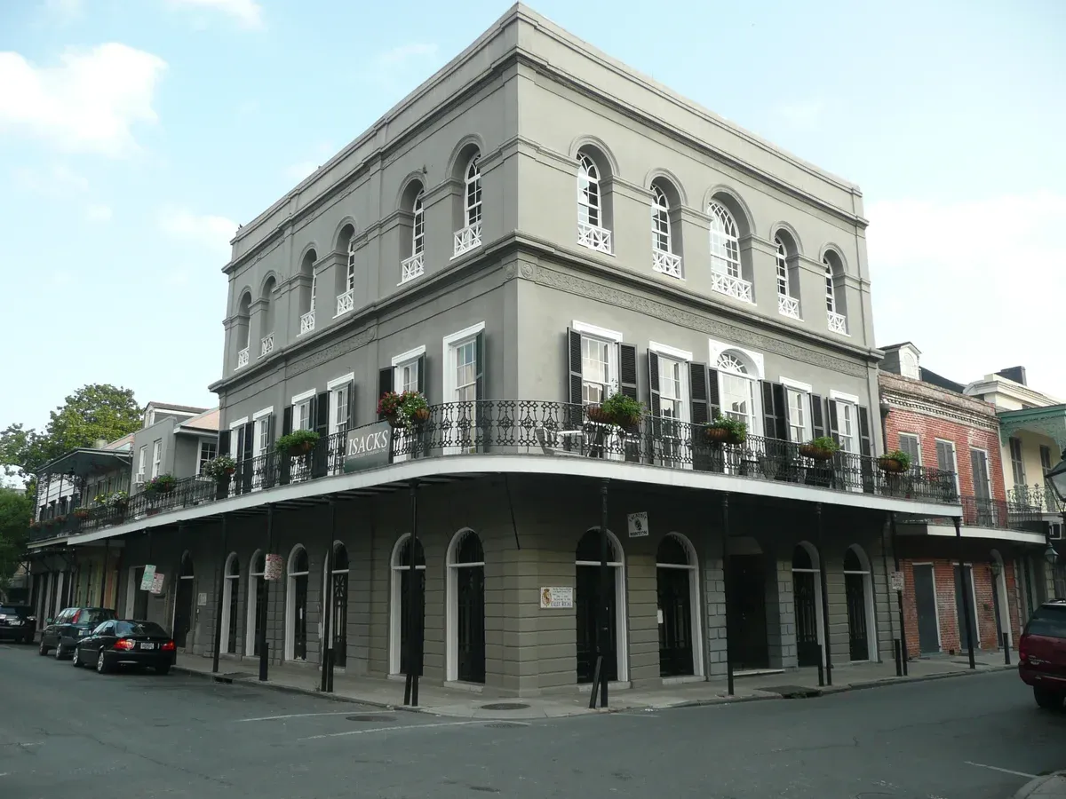 The LaLaurie Mansion at 1140 Royal Street, seen from the street on a New Orleans ghost tour