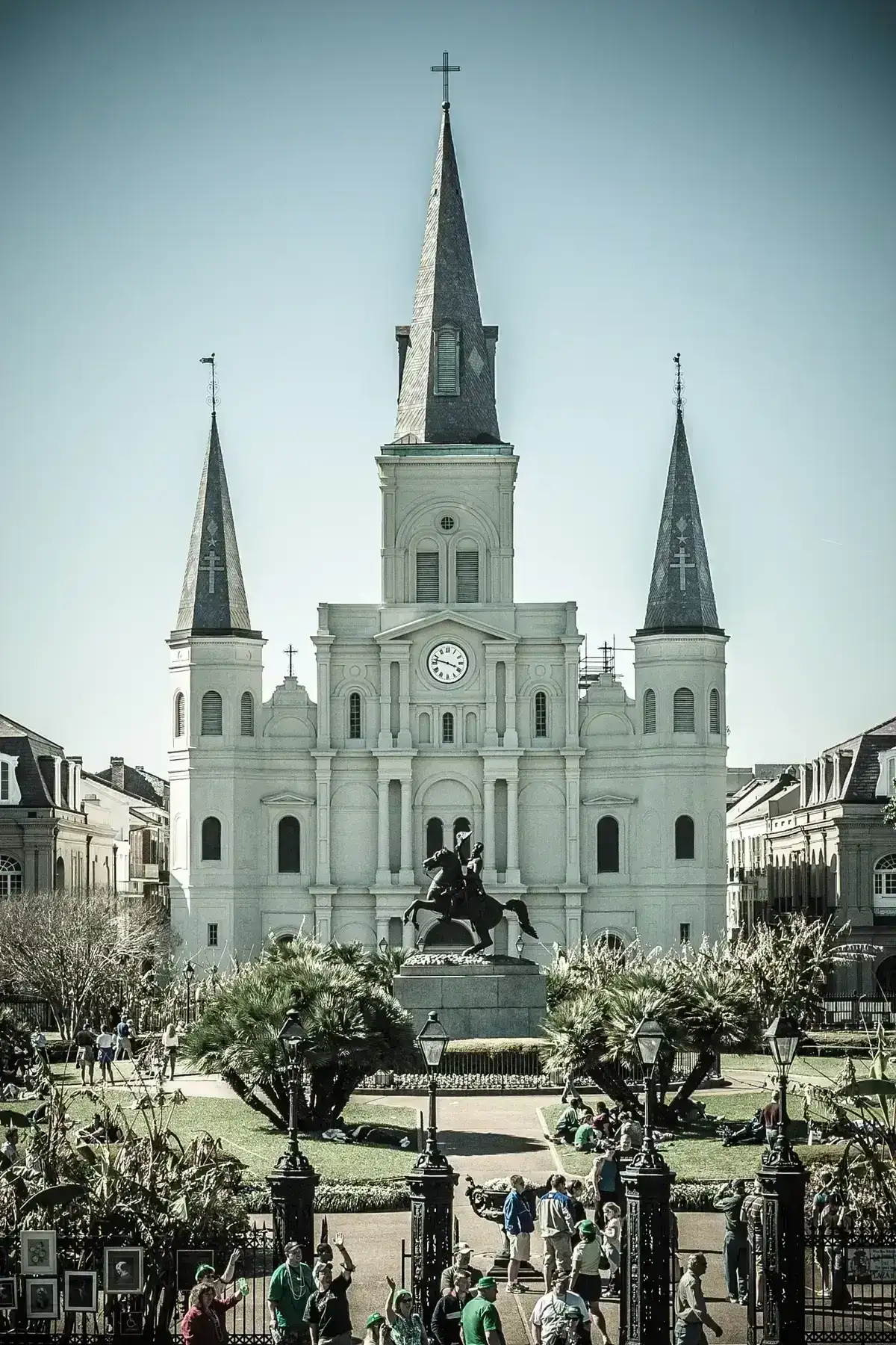 St. Louis Cathedral above Jackson Square, where several New Orleans ghost tours meet