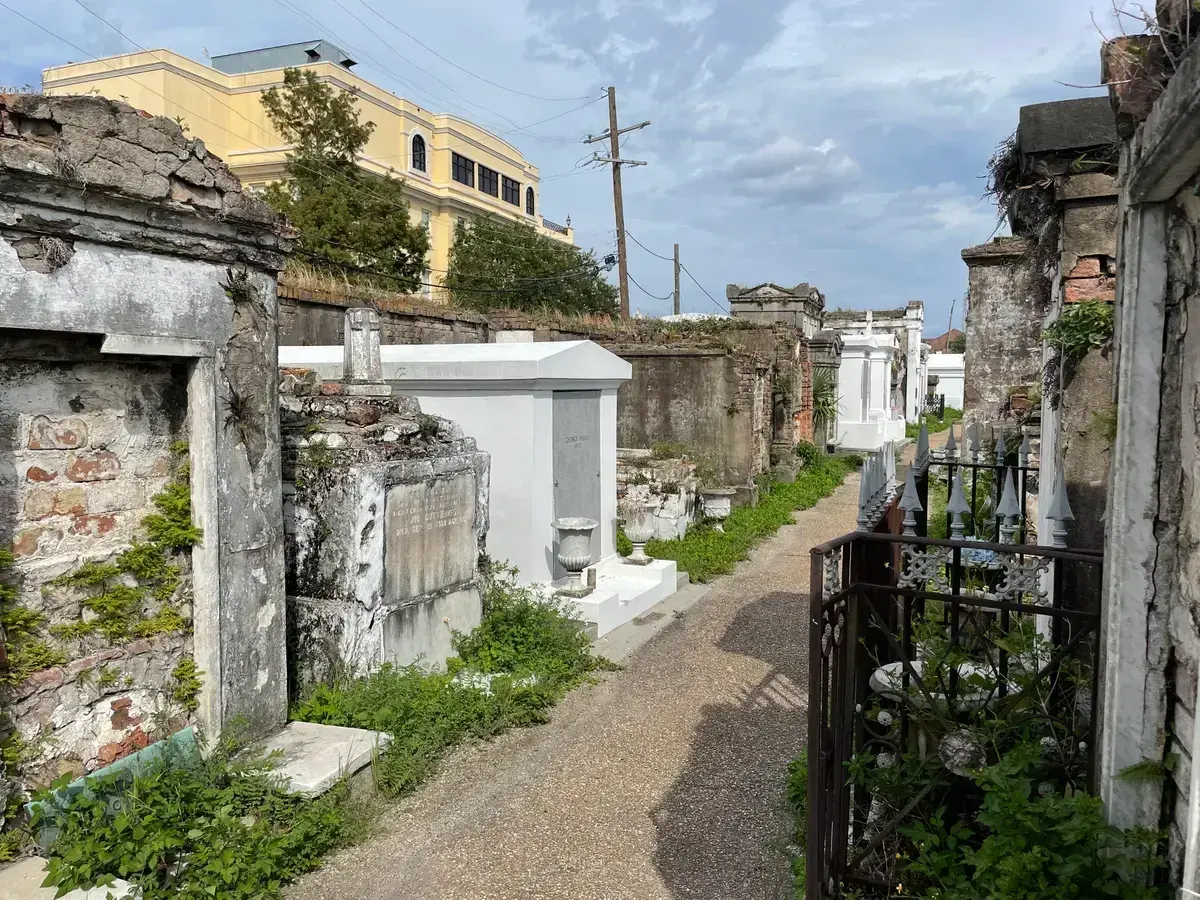 Above-ground tombs in St. Louis Cemetery No. 1, entered on the official walk rather than a New Orleans ghost tour